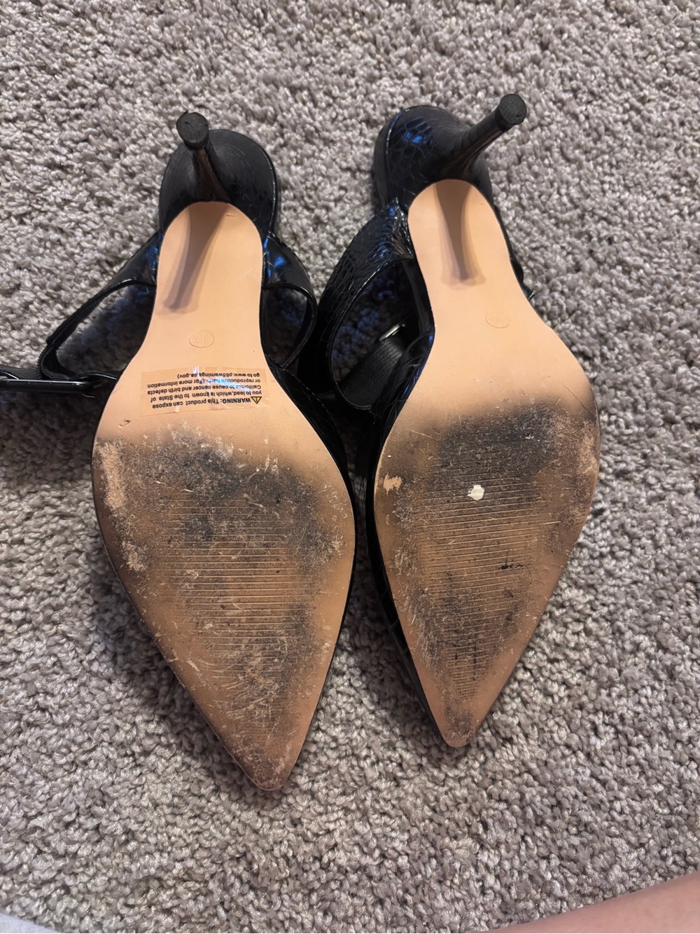 NY&C Women's US 10 Black Animal Print Pointed Toe Slingback Buckle Heels - Picture 4 of 6